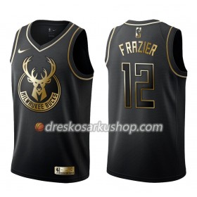 Muški NBA Dres Milwaukee Bucks Tim Frazier 12 Nike Crna Golden Edition Swingman